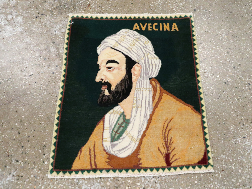 Vintage Persian Tabriz Pictorial Rug, No.28444 - Gss