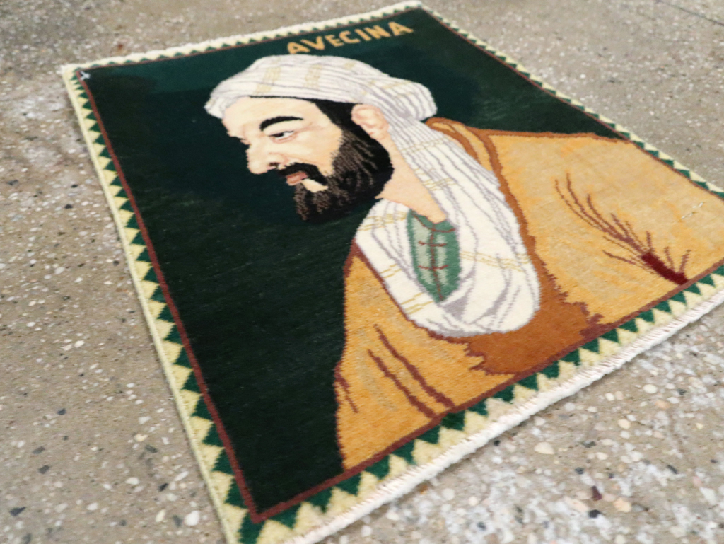 Vintage Persian Tabriz Pictorial Rug, No.28444 - Gss