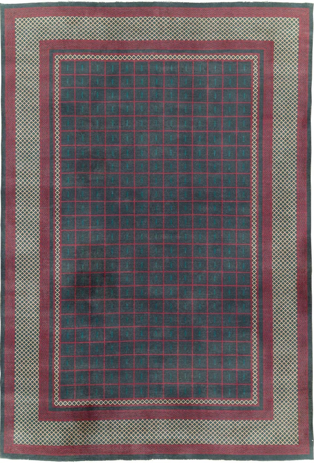 Vintage Indian Lahore Room Size Carpet, No.28450 - Gss