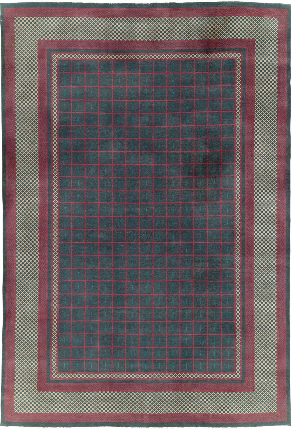 Vintage Indian Lahore Room Size Carpet, No.28450 - Gss