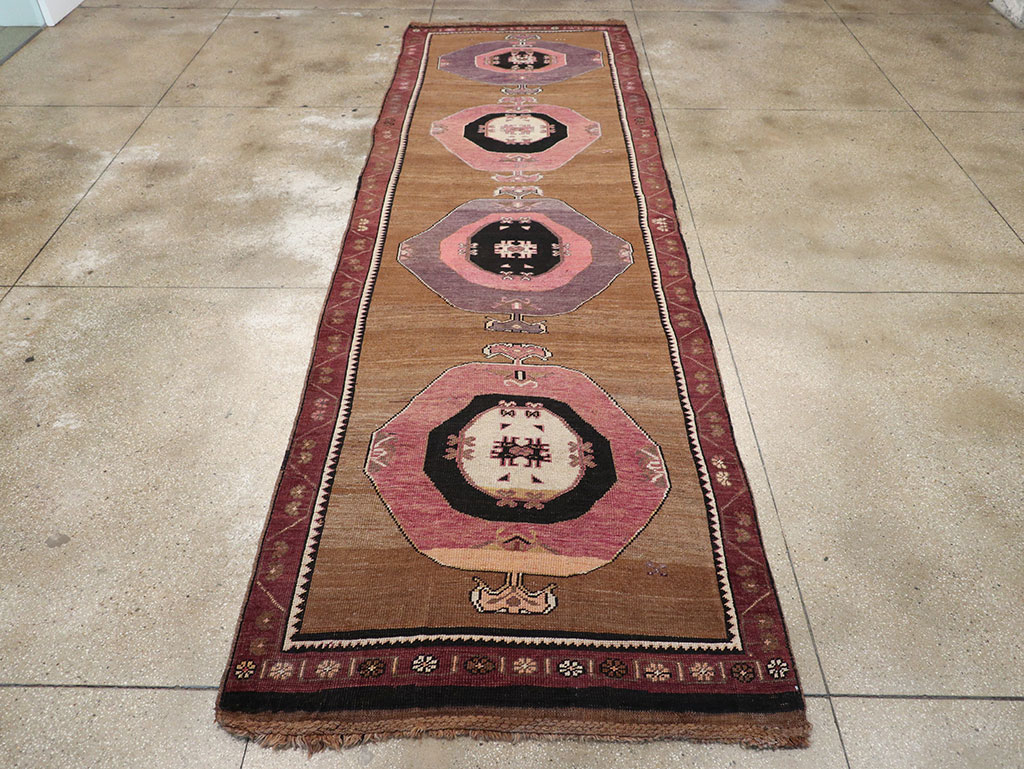 Vintage Turkish Anatolian Long Gallery Carpet, No.28458 - Gss