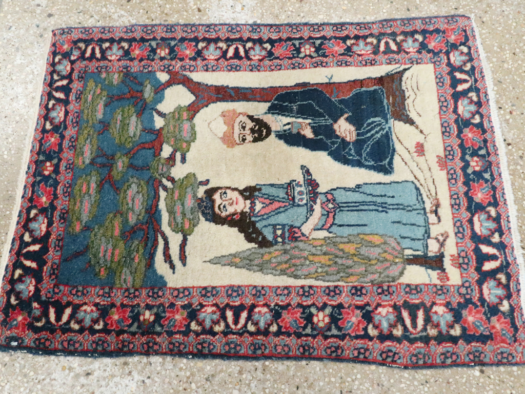 Antique Persian Tabriz Pictorial Rug, No.28475 - Gss