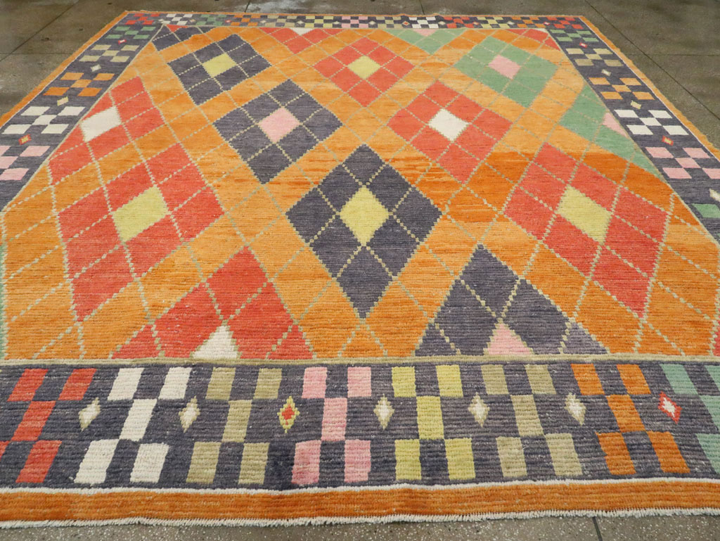 Contemporary Square Turkish Tulu Large Room Size Carpet, No.28485 - Gss