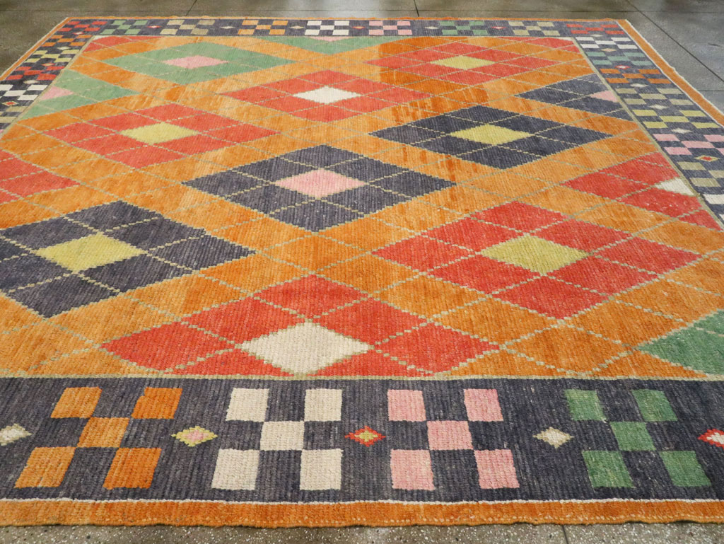 Contemporary Square Turkish Tulu Large Room Size Carpet, No.28485 - Gss