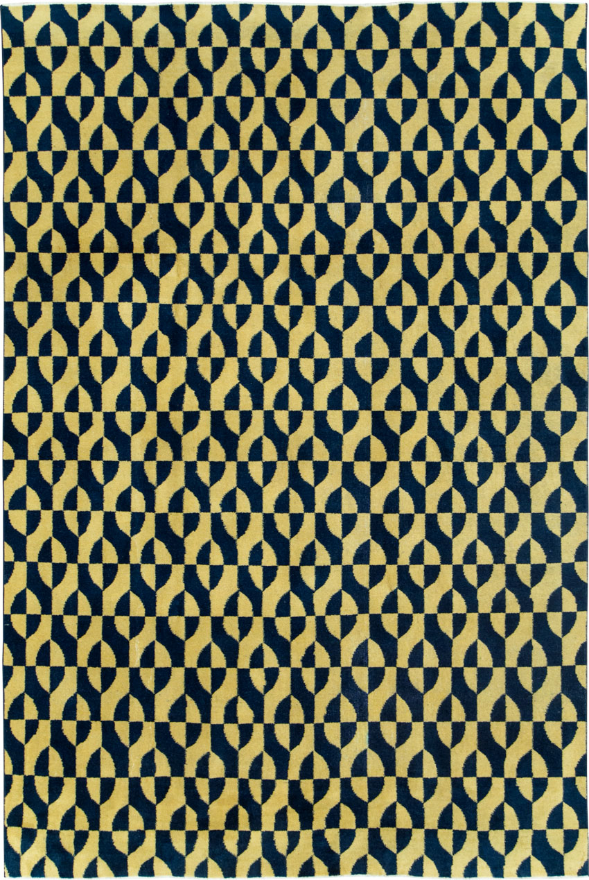 Vintage Anatolian Art Deco Carpet, No.28488 - Gss