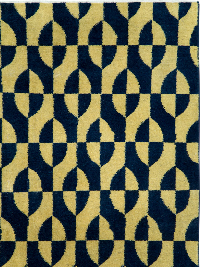 Vintage Anatolian Art Deco Carpet, No.28488 - Gss