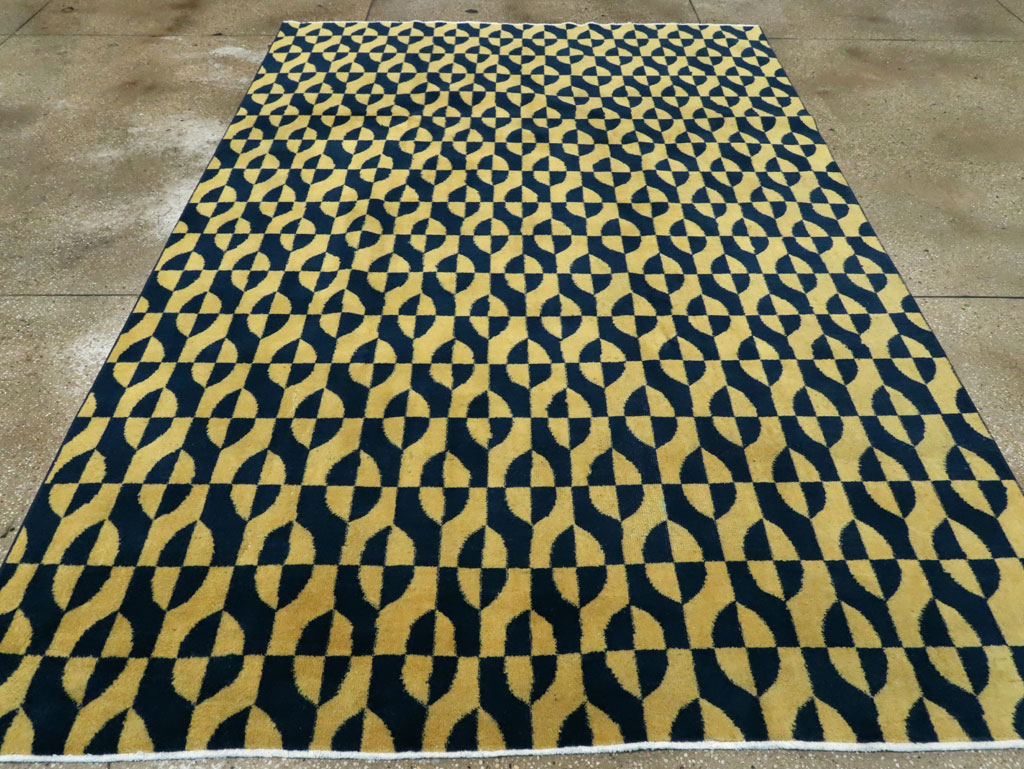 Vintage Anatolian Art Deco Carpet, No.28488 - Gss