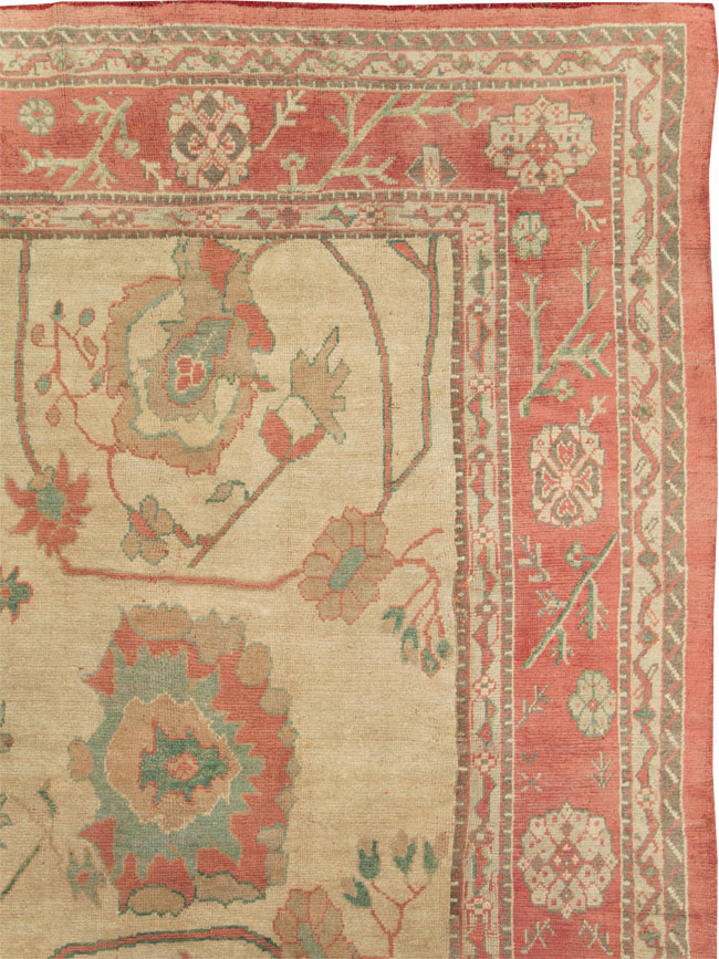 Antique Turkish Oushak Large Square Carpet, No.28496 - Gss