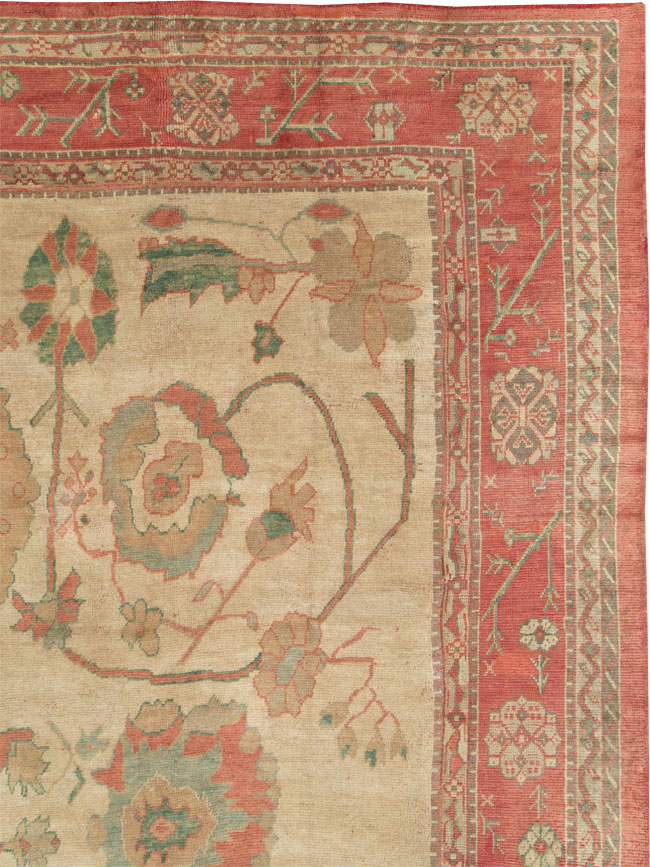 Antique Turkish Oushak Large Square Carpet, No.28496 - Gss