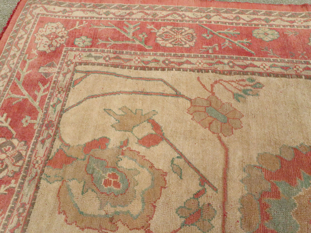 Antique Turkish Oushak Large Square Carpet, No.28496 - Gss