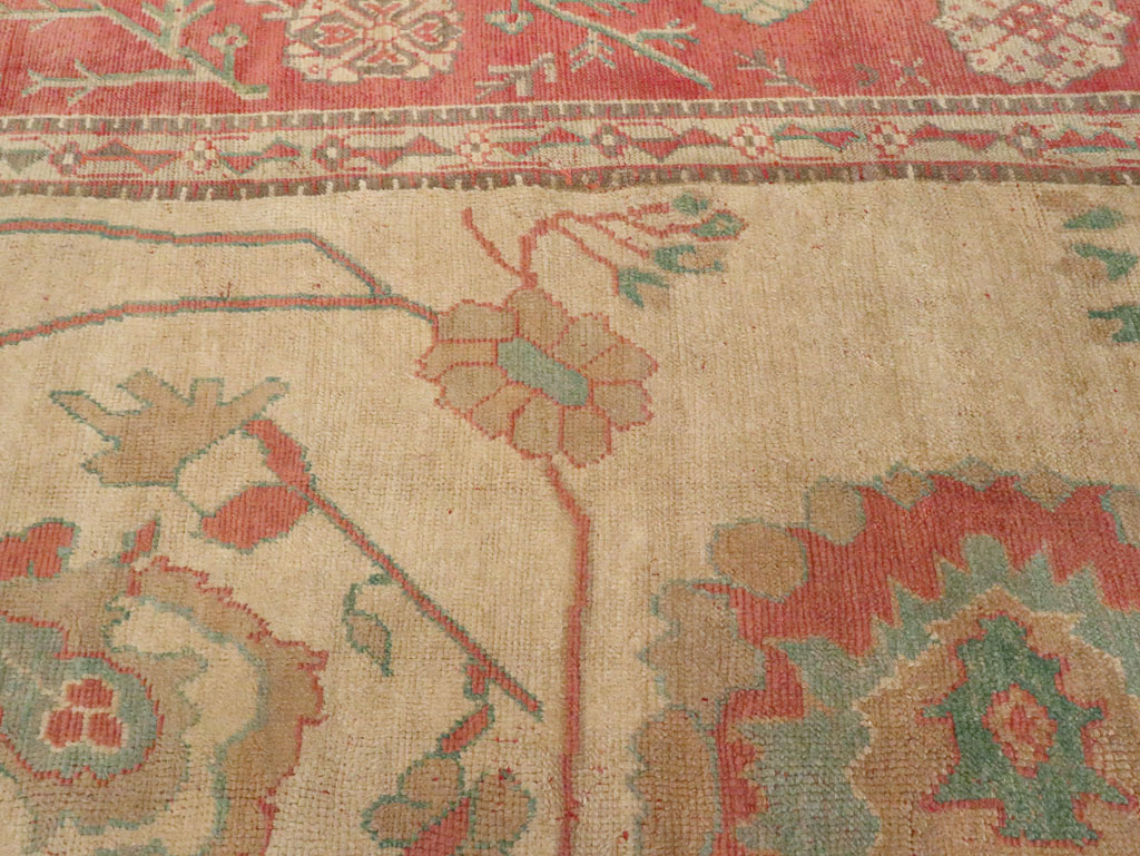 Antique Turkish Oushak Large Square Carpet, No.28496 - Gss
