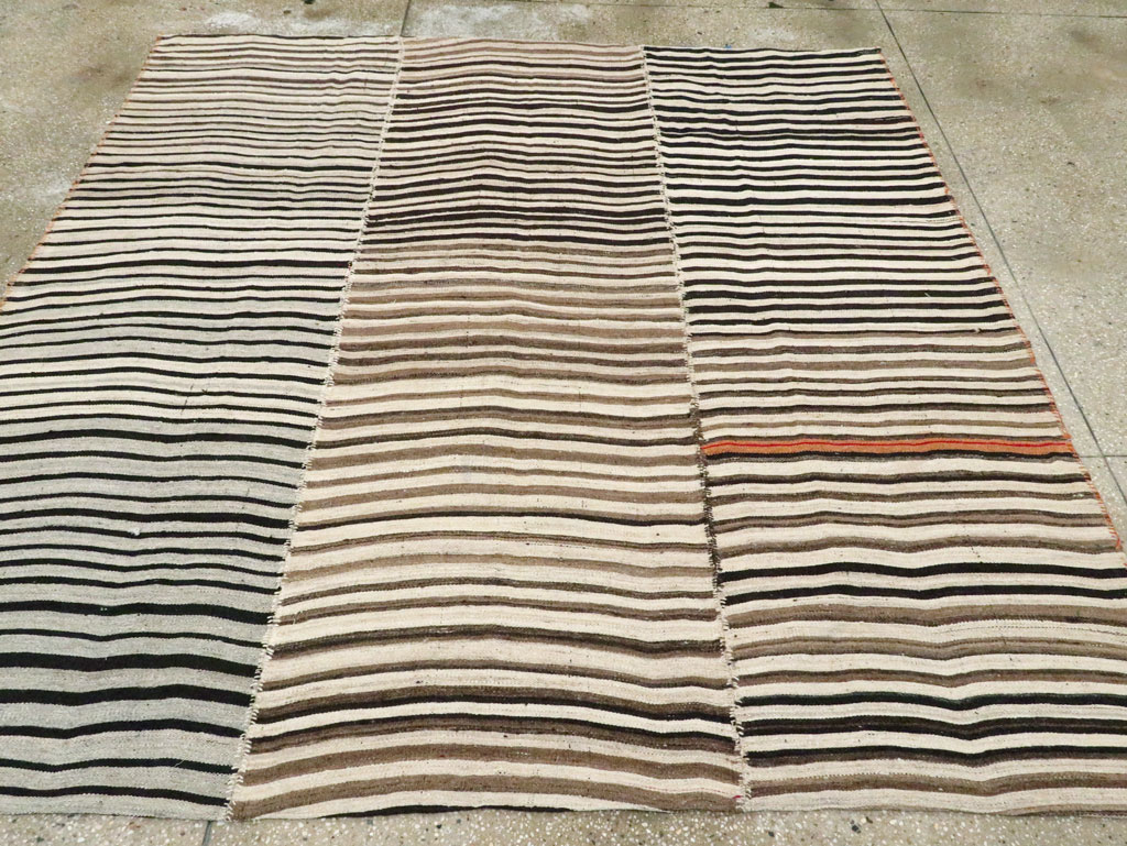 Vintage Persian Flatweave Kilim Square Accent Carpet, No.28507 - Gss