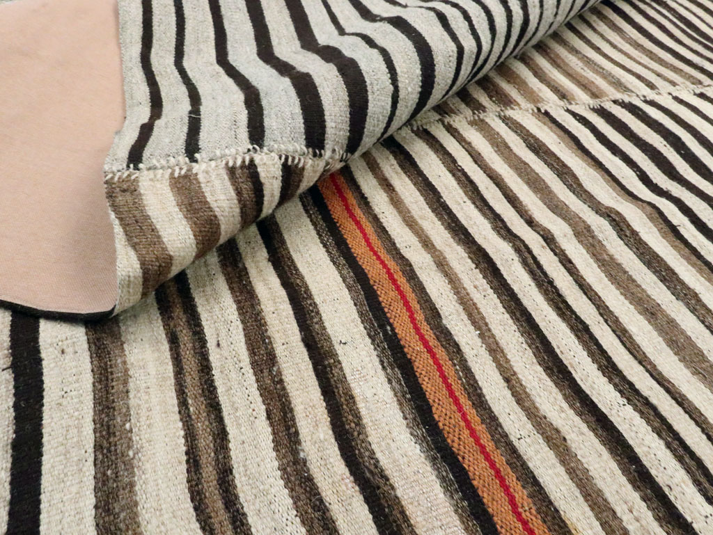 Vintage Persian Flatweave Kilim Square Accent Carpet, No.28507 - Gss