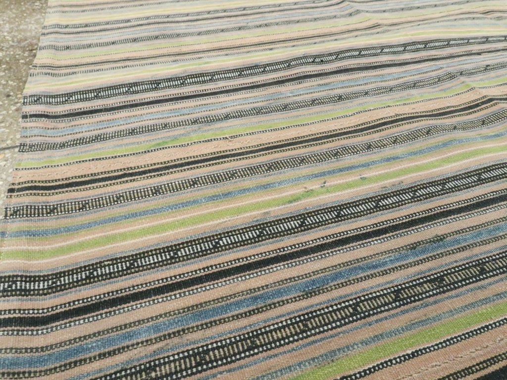 Vintage Persian Flatweave Kilim Square Accent Carpet, No.28512 - Gss