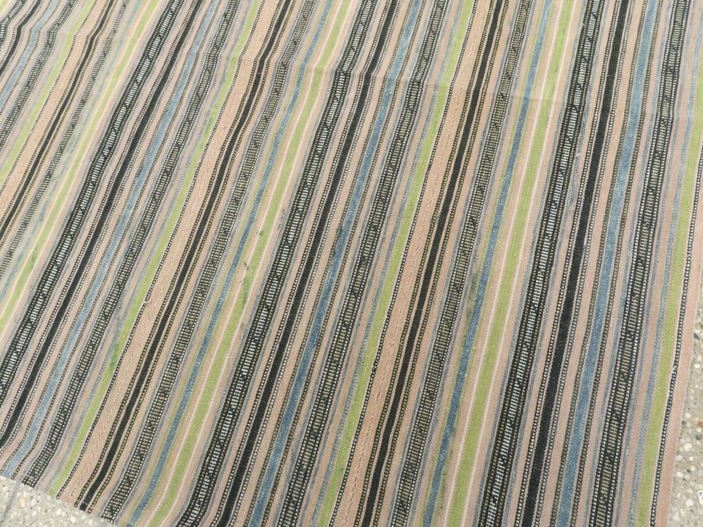 Vintage Persian Flatweave Kilim Square Accent Carpet, No.28512 - Gss