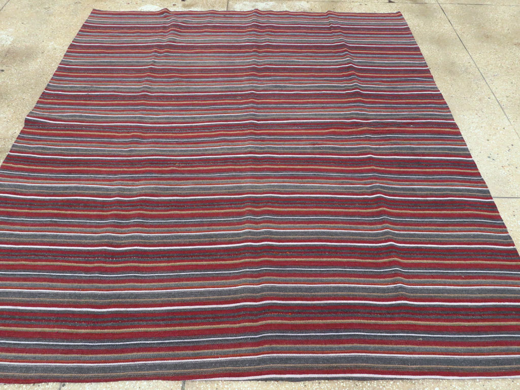 Vintage Persian Flatweave Kilim Square Accent Carpet, No.28515 - Gss