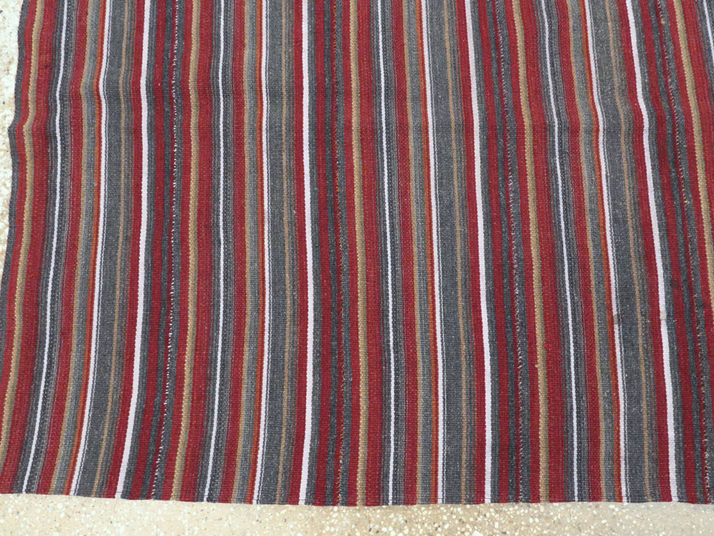 Vintage Persian Flatweave Kilim Square Accent Carpet, No.28515 - Gss