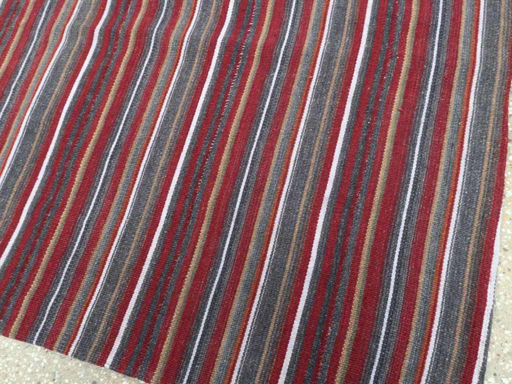 Vintage Persian Flatweave Kilim Square Accent Carpet, No.28515 - Gss