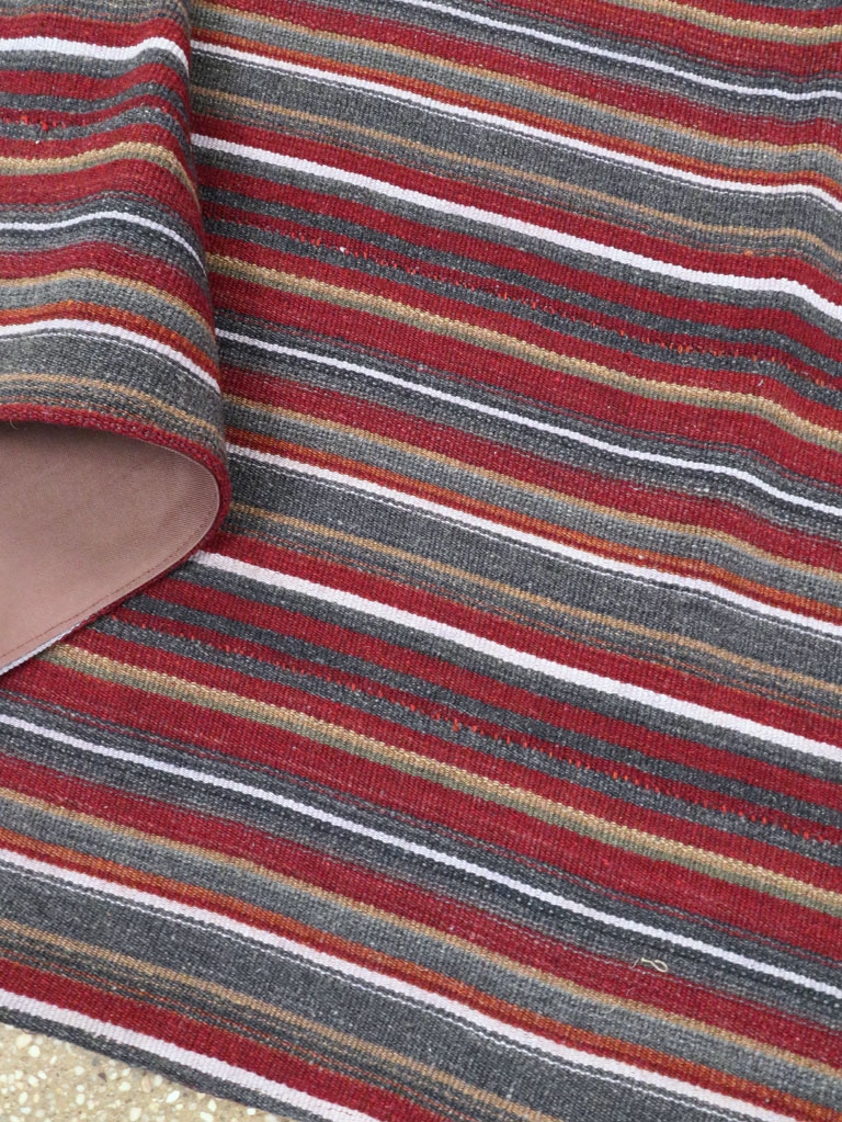 Vintage Persian Flatweave Kilim Square Accent Carpet, No.28515 - Gss