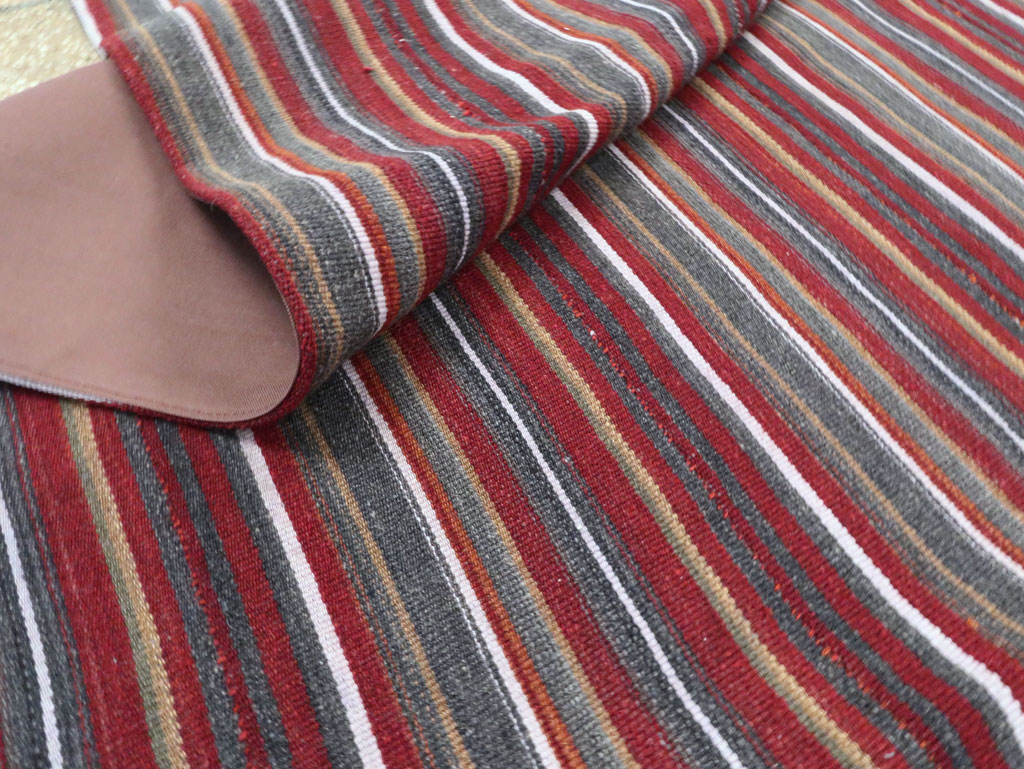 Vintage Persian Flatweave Kilim Square Accent Carpet, No.28515 - Gss