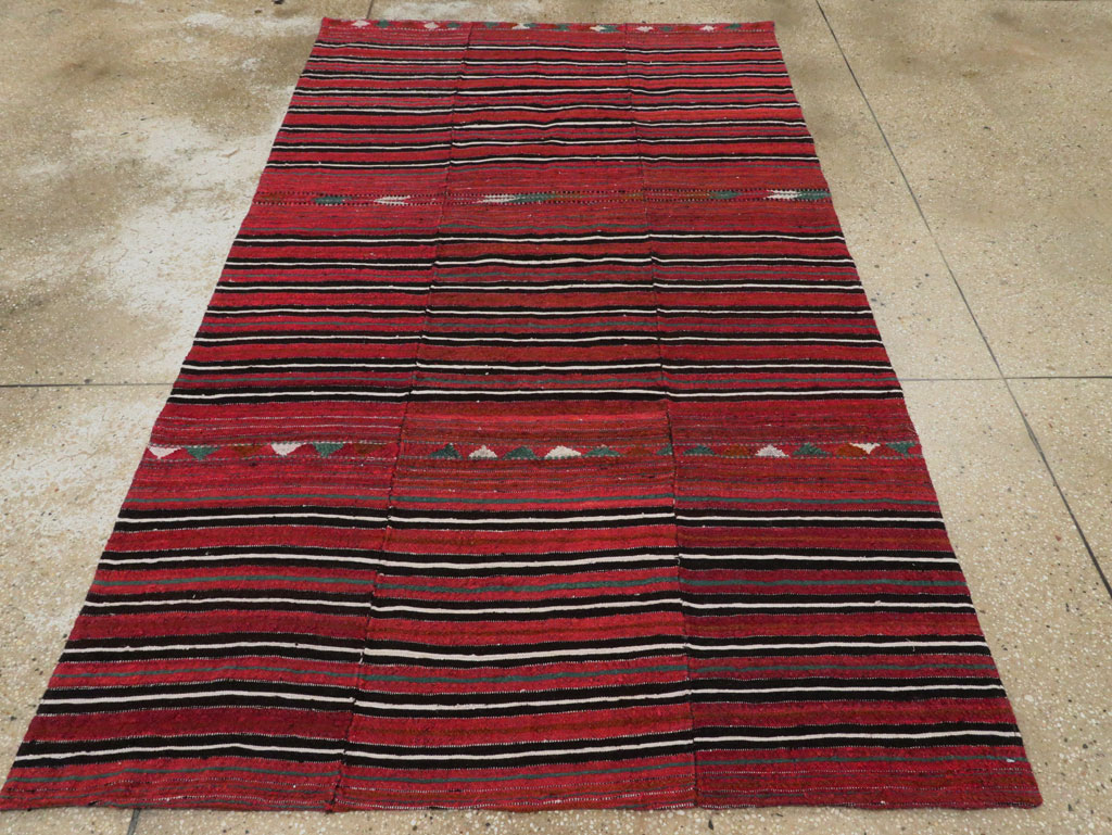Vintage Persian Flatweave Kilim Accent Rug, No.28517 - Gss