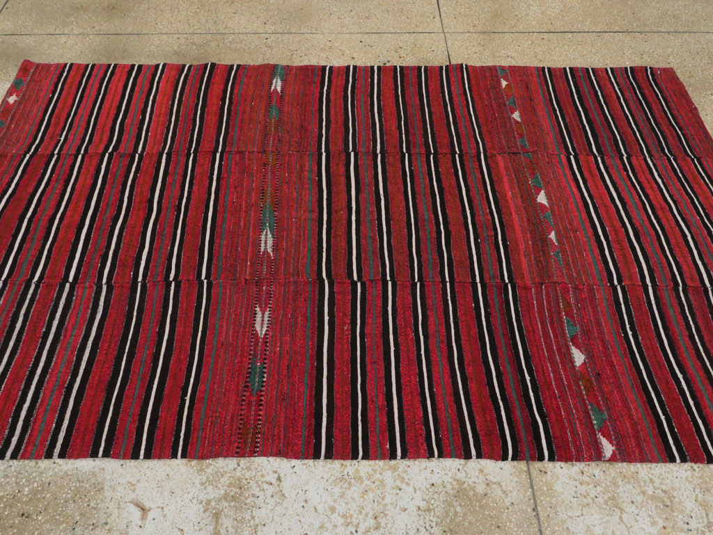 Vintage Persian Flatweave Kilim Accent Rug, No.28517 - Gss