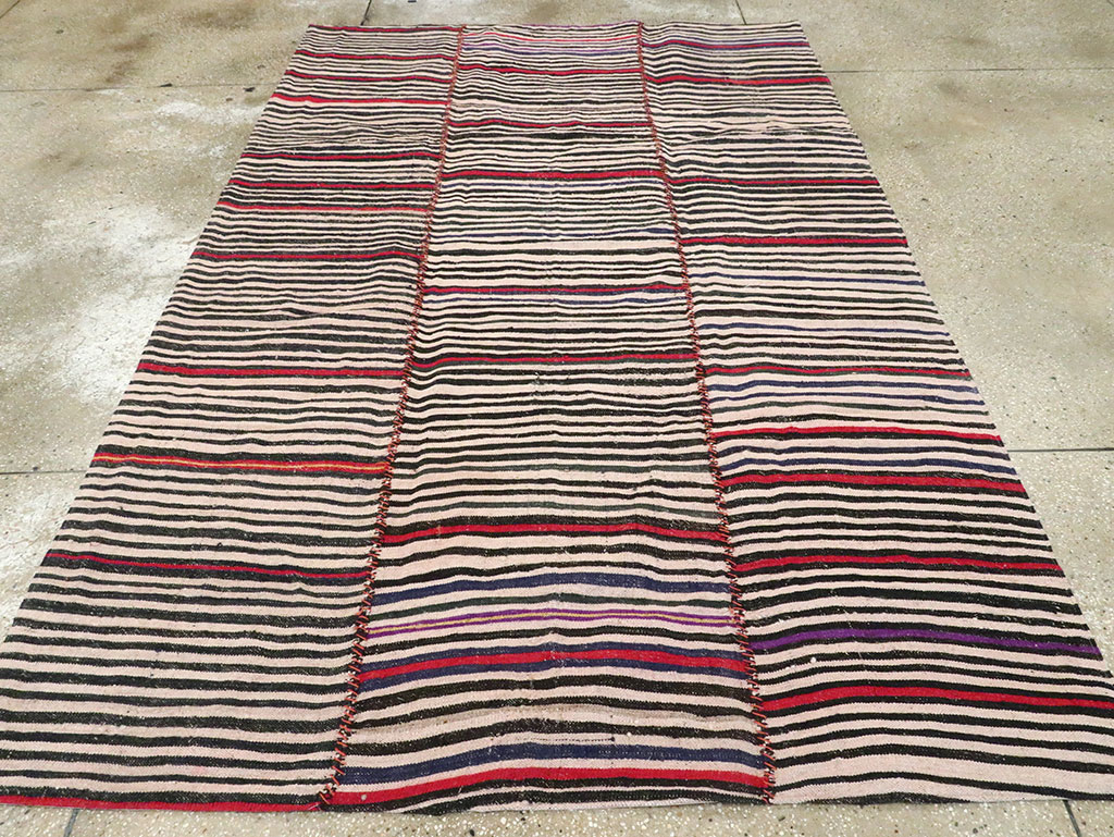 Vintage Persian Flatweave Kilim Accent Rug, No.28530 - Gss