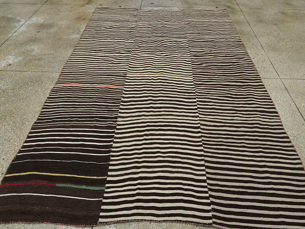 Vintage Persian Flatweave Kilim Accent Rug, No.28538 - Gss