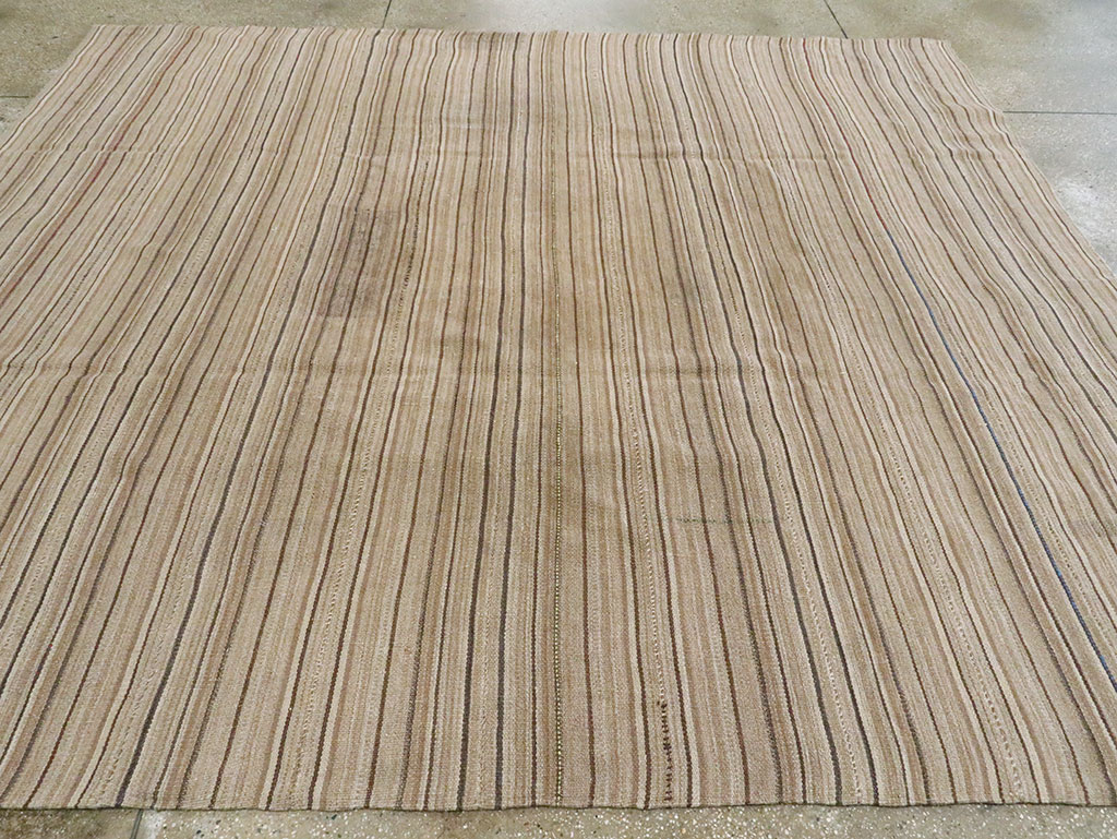 Vintage Persian Flatweave Kilim Room Size Rug, No.28545 - Gss