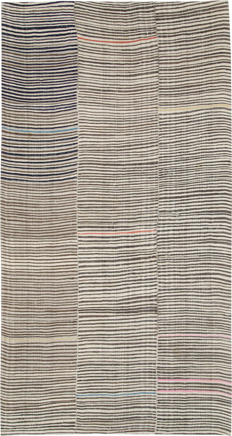 Vintage Persian Mazandaran Kilim Gallery Carpet, No.28549 - Gss