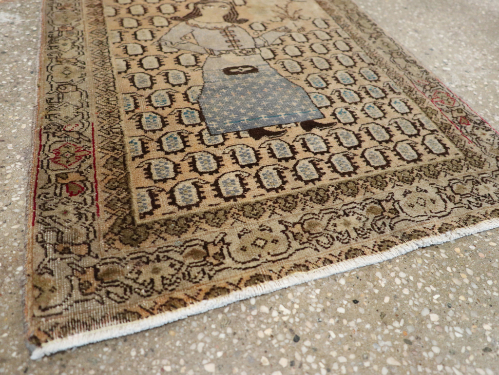 Antique Persian Tabriz Pictorial Rug, No.28553 - Gss