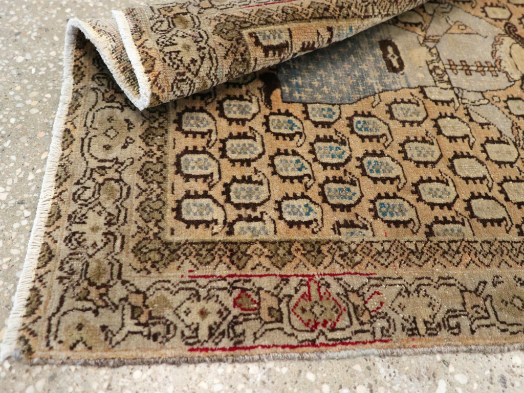 Antique Persian Tabriz Pictorial Rug, No.28553 - Gss