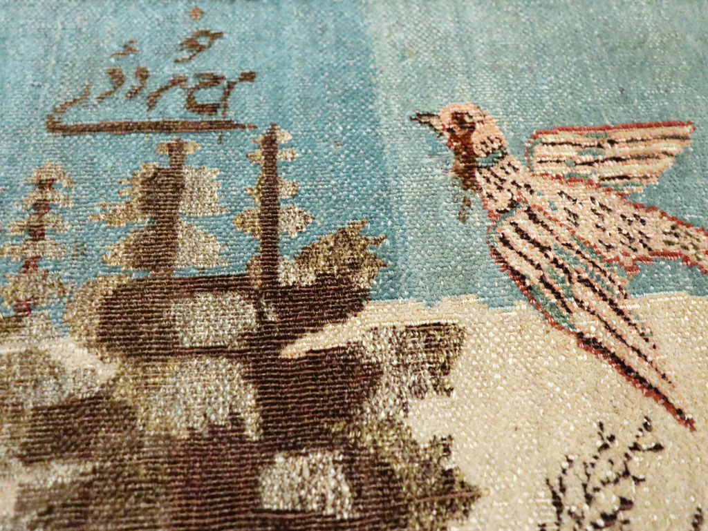 Vintage Persian Tabriz Pictorial Rug, No.28554 - Gss