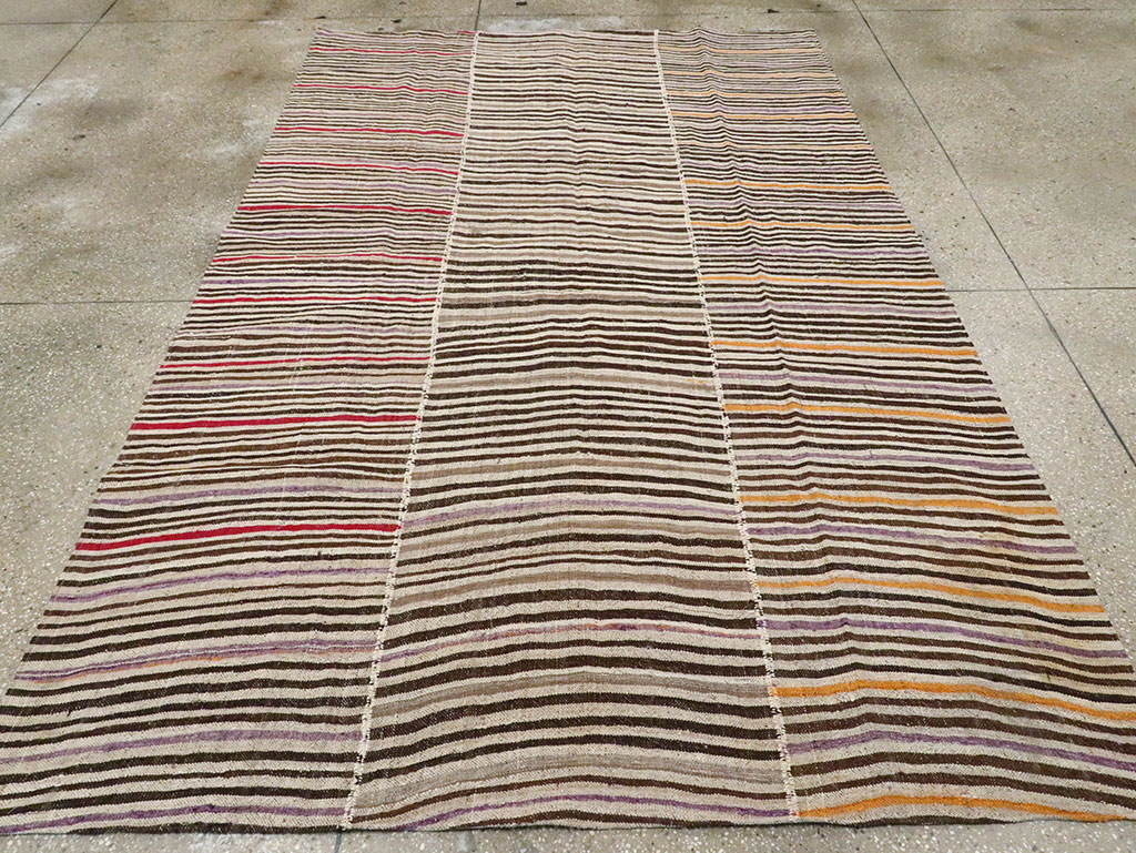 Vintage Persian Flatweave Kilim Accent Rug, No.28556 - Gss