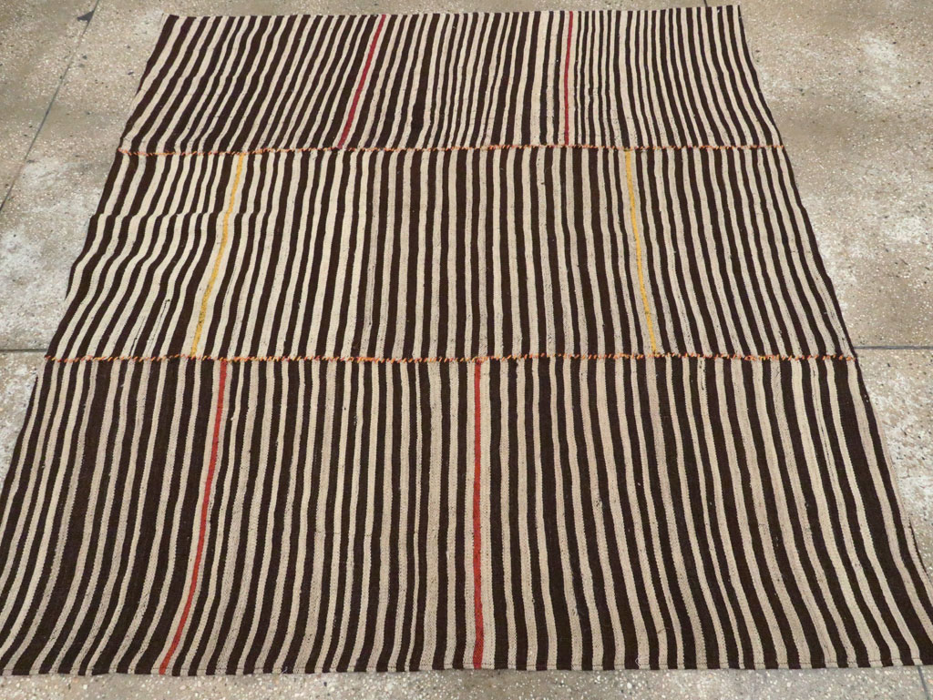 Vintage Persian Flatweave Kilim Square Accent Rug, No.28557 - Gss