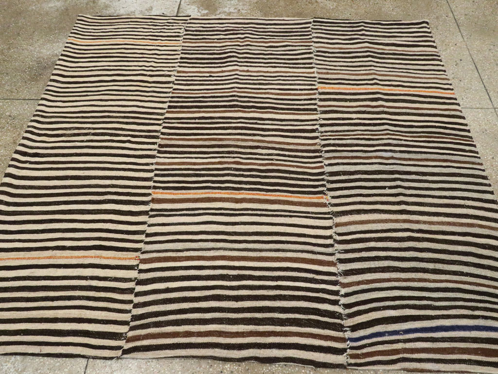 Vintage Persian Flatweave Kilim Square Accent Rug, No.28558 - Gss