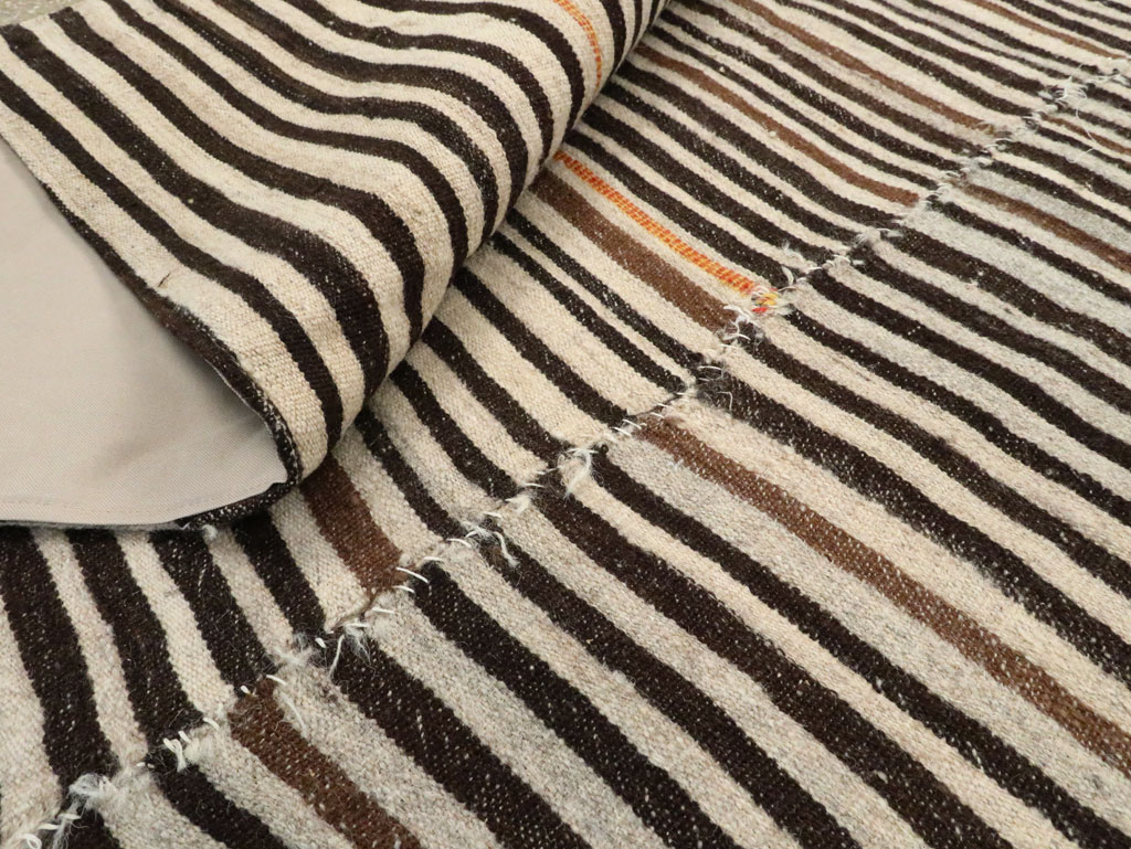 Vintage Persian Flatweave Kilim Square Accent Rug, No.28558 - Gss