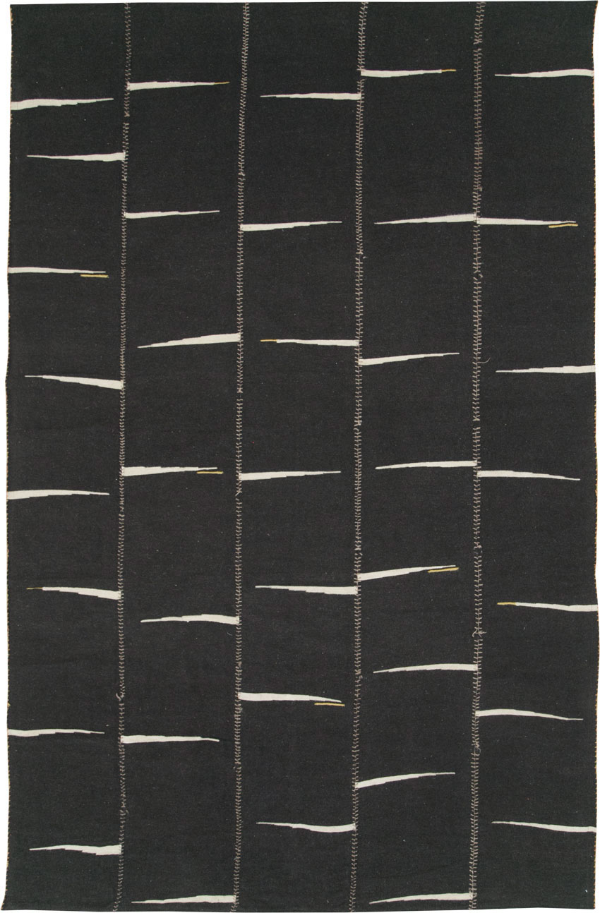 Contemporary Persian Flatweave Kilim Room Size Carpet, No.28561 - Gss