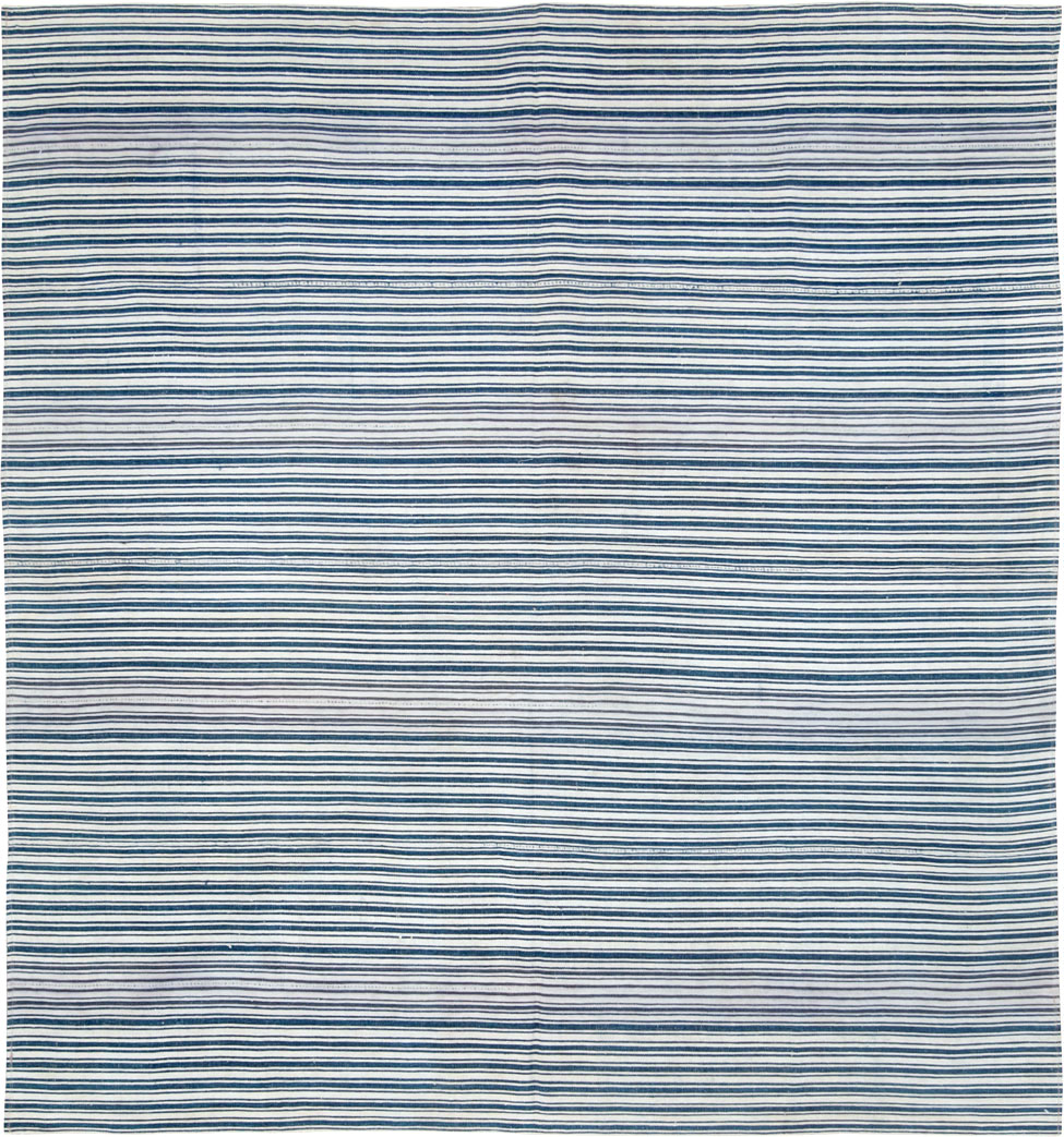 Vintage Persian Flatweave Kilim Square Accent Carpet, No.28569 - Gss