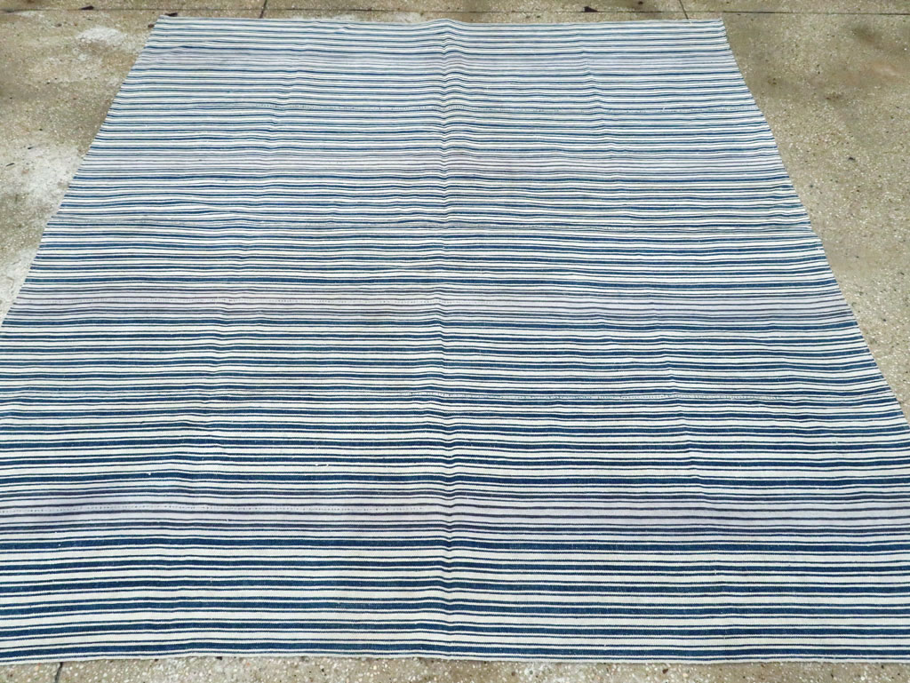 Vintage Persian Flatweave Kilim Square Accent Carpet, No.28569 - Gss