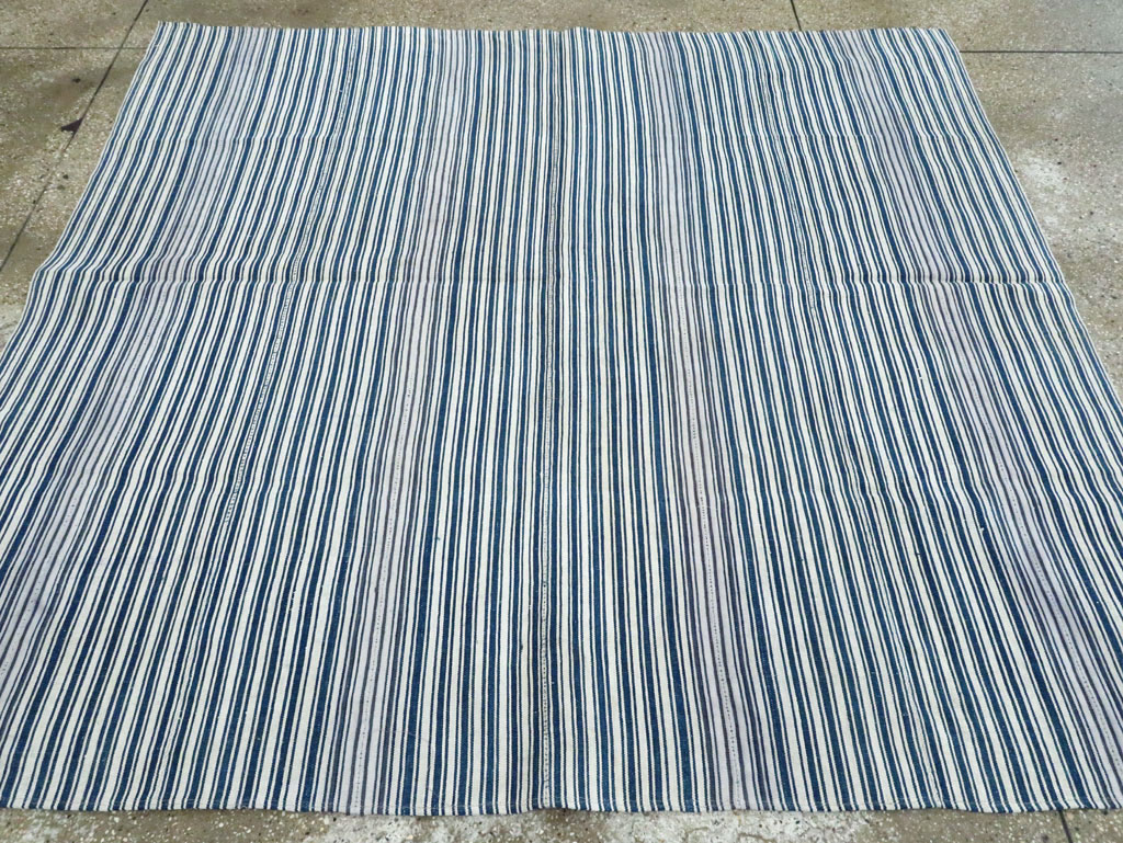 Vintage Persian Flatweave Kilim Square Accent Carpet, No.28569 - Gss