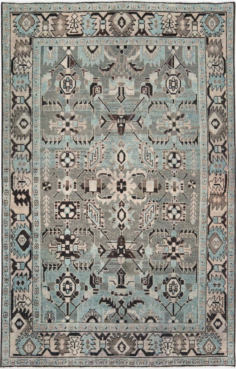 Vintage Persian Malayer Accent Rug, No.28579 - Gss