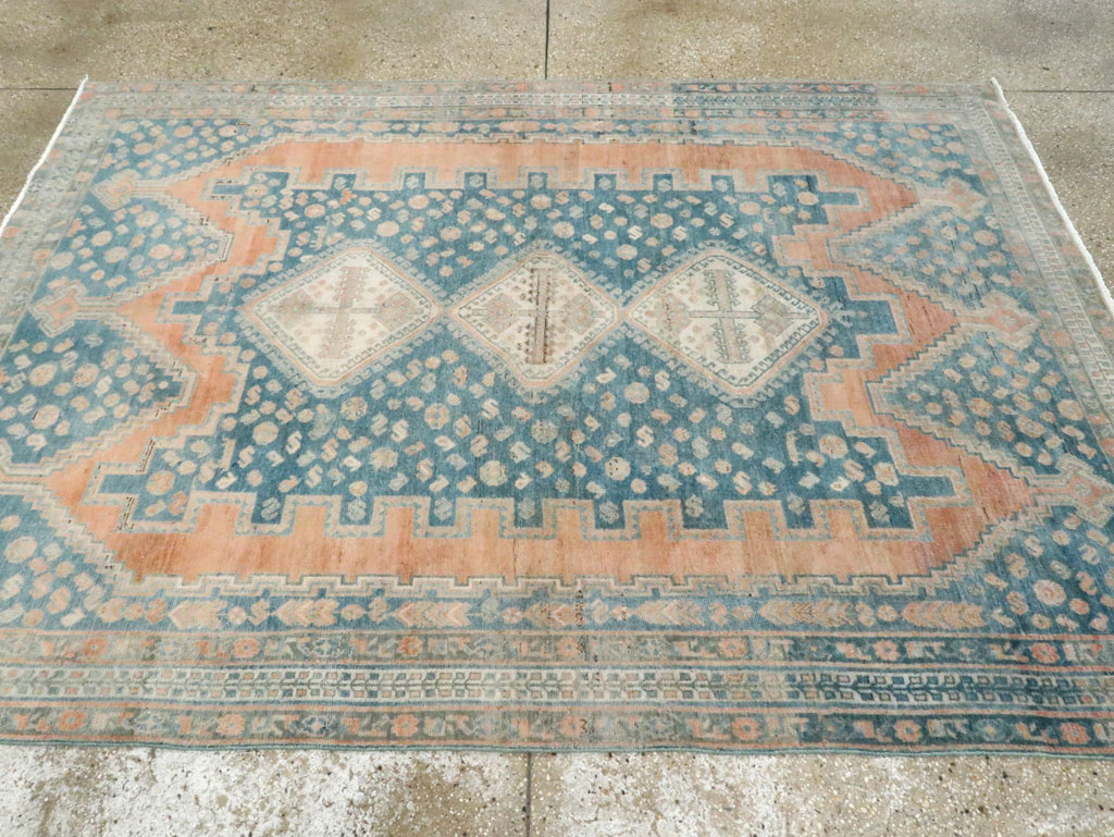 Vintage Persian Afshar Accent Rug, No.28582 - Gss