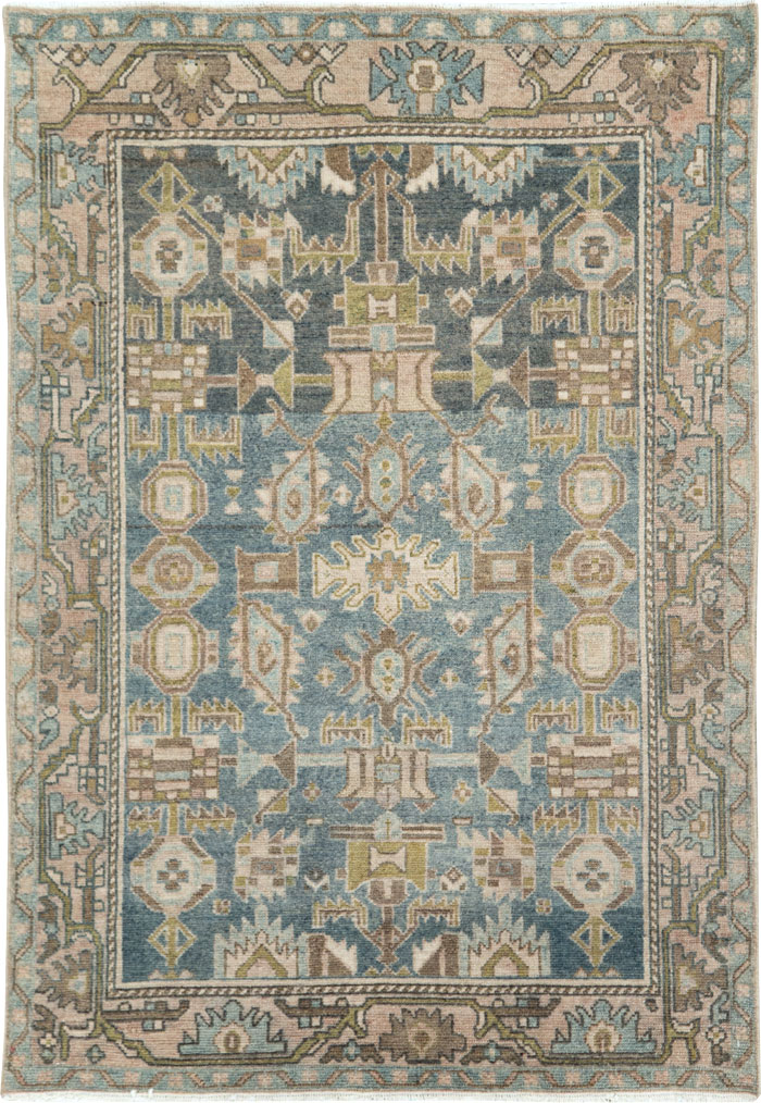 Vintage Persian Malayer Throw Rug, No.28584 - Gss