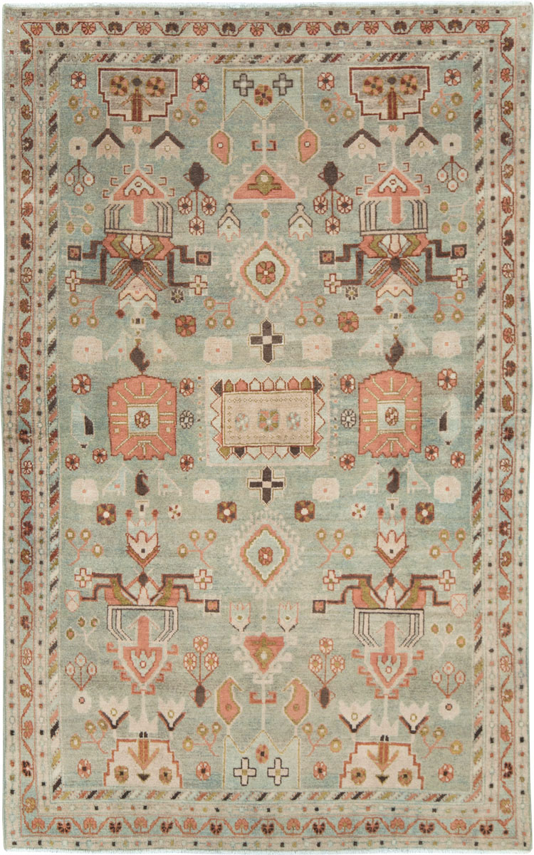 Vintage Persian Malayer Accent Rug, No.28586 - Gss