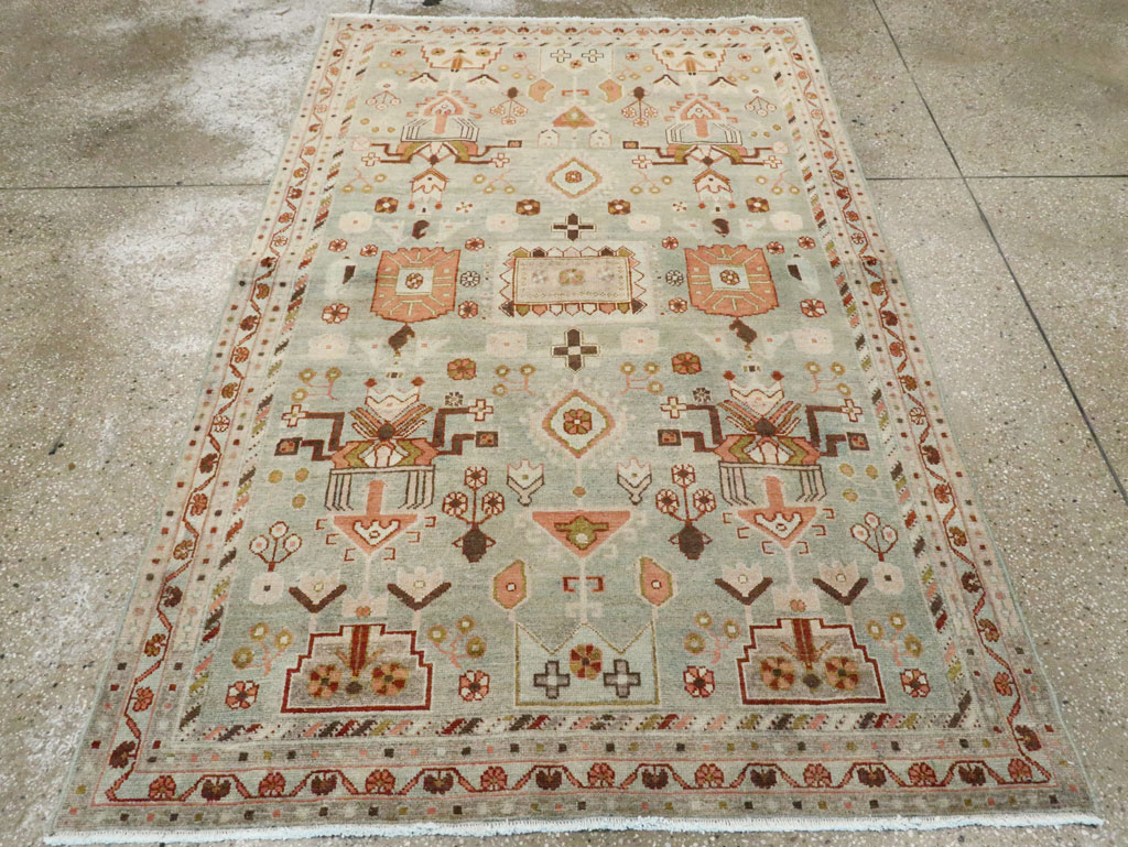Vintage Persian Malayer Accent Rug, No.28586 - Gss