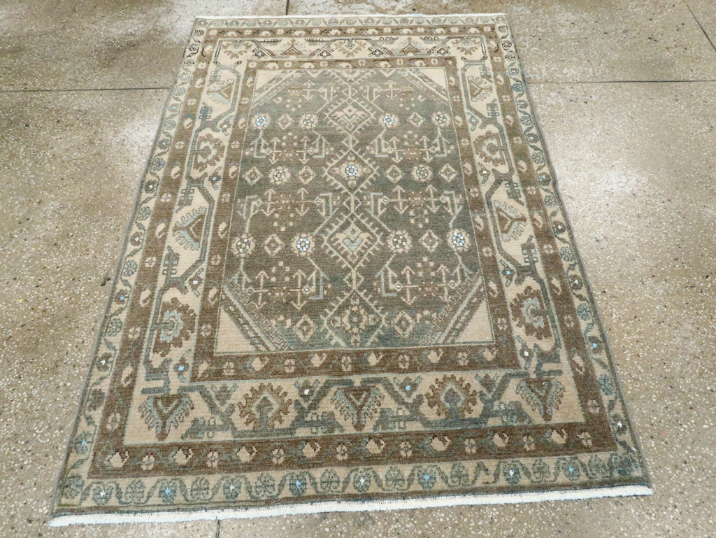 Vintage Persian Malayer Throw Rug, No.28592 - Gss
