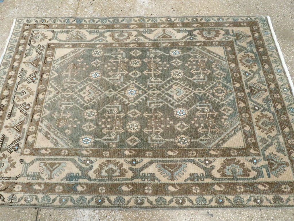 Vintage Persian Malayer Throw Rug, No.28592 - Gss