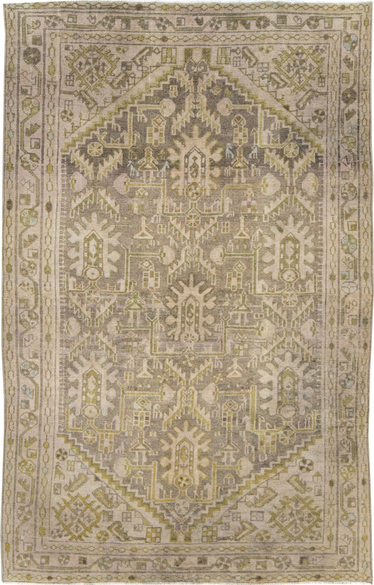 Vintage Persian Malayer Accent Rug, No.28594 - Gss