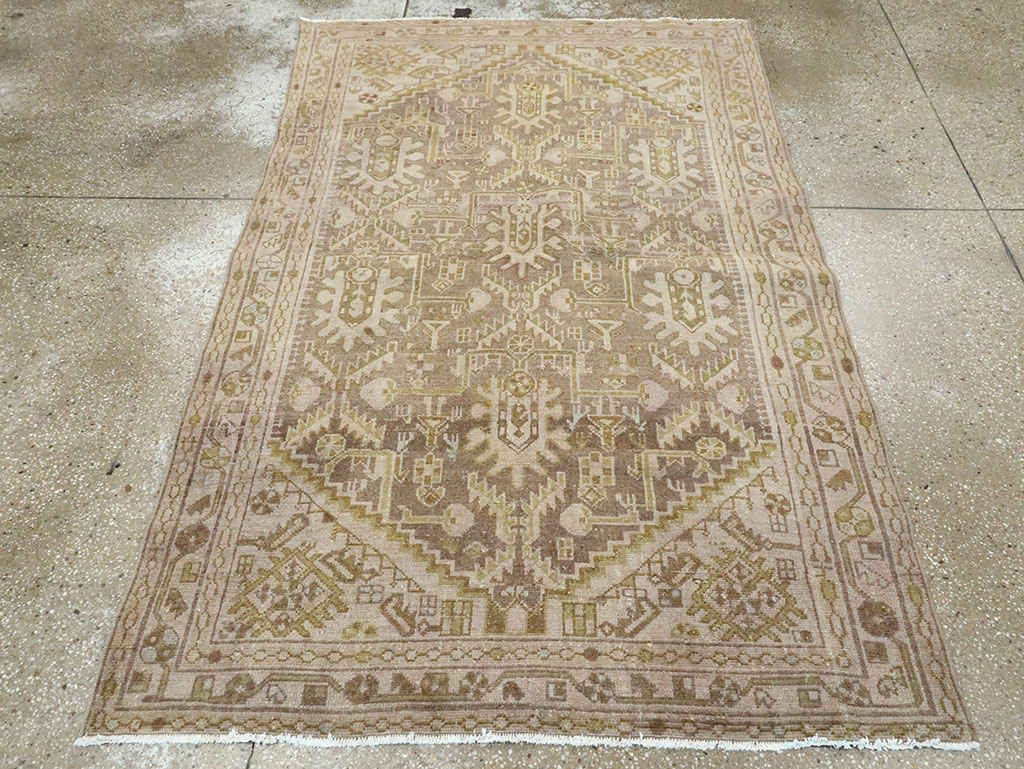 Vintage Persian Malayer Accent Rug, No.28594 - Gss